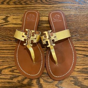 Tory Burch gold monogram flats women’s size 7.5